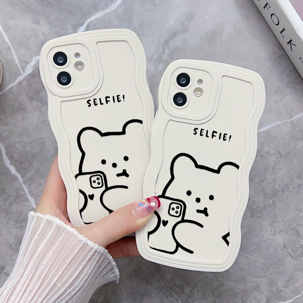Mobile Phone Cases for iPhone 11 13 XR 15 Pro Max 12 14 Pro Max Case iPhone 16 7 Plus 8 Plus XS Max Big Wave Solid Color Cartoon Anti-drop Waterproof
