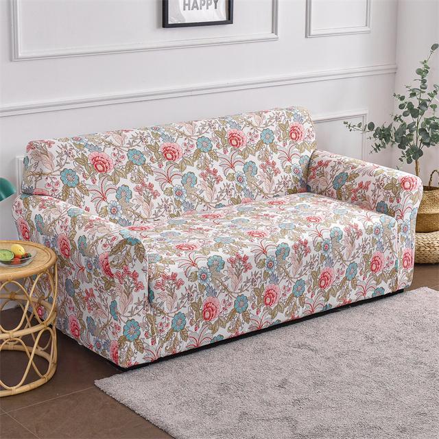 1 2 3 4 Seater Flowers Printed Sofa Cover Elastic Spandex Sofa Slipcover Stretch Sofa Covers For Living Room Furniture Protector