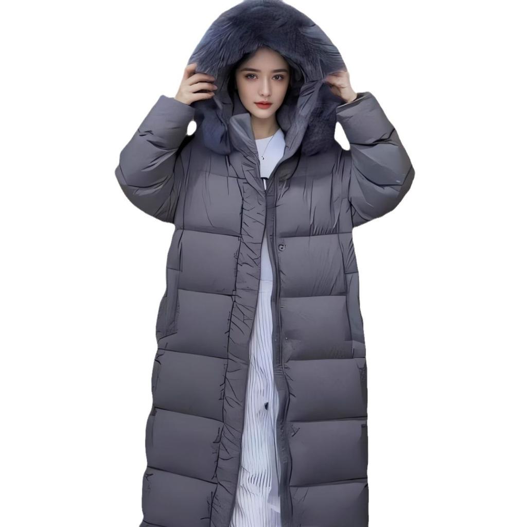 High-quality goose down jacket fox big fur collar long knee to ankle thickened warm new goose down jacket women