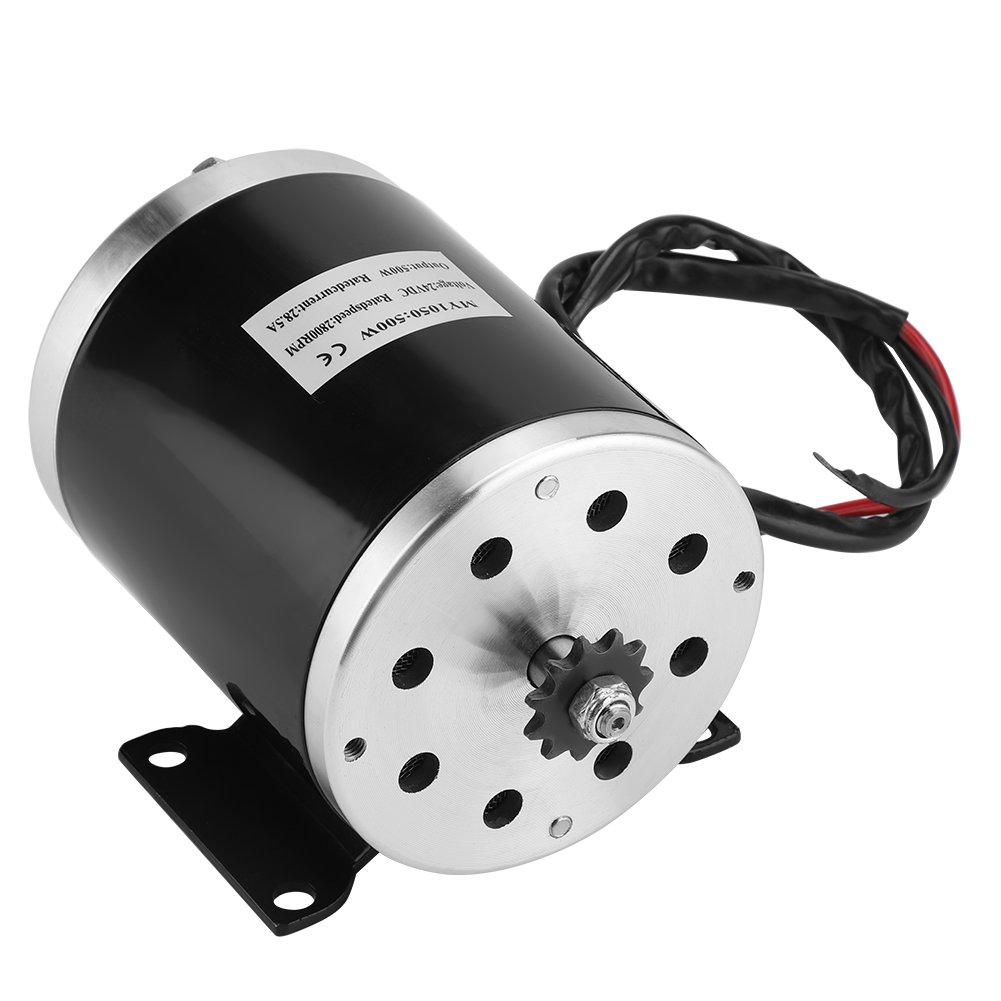 Heijom 2500 RPM Electric Motor DIY 500W DC 24V High Speed Motor with Bracket Permanent Magnet Go Kart for Electric Bike Electric Scooter Motor,