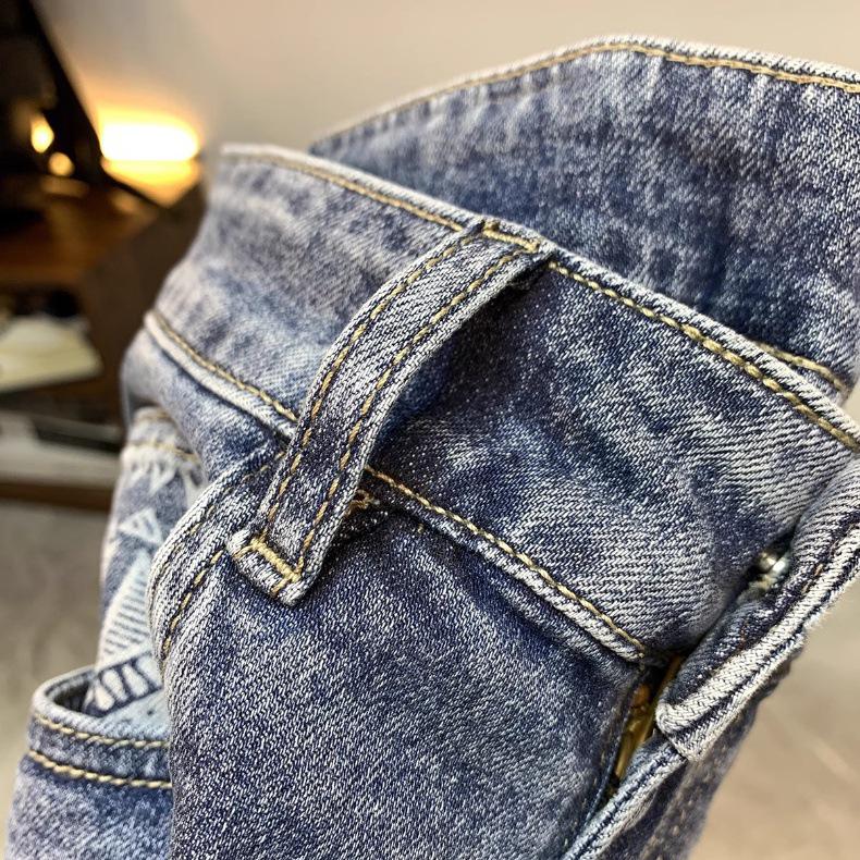 Men's 2024 Summer Washed Denim Printed Loose Mid-Length Fashion Shorts