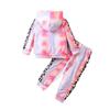 Kids' Cross-Border Tie-Dye Patchwork Hoodie & Sweatpants Set, Autumn/Winter Fashion