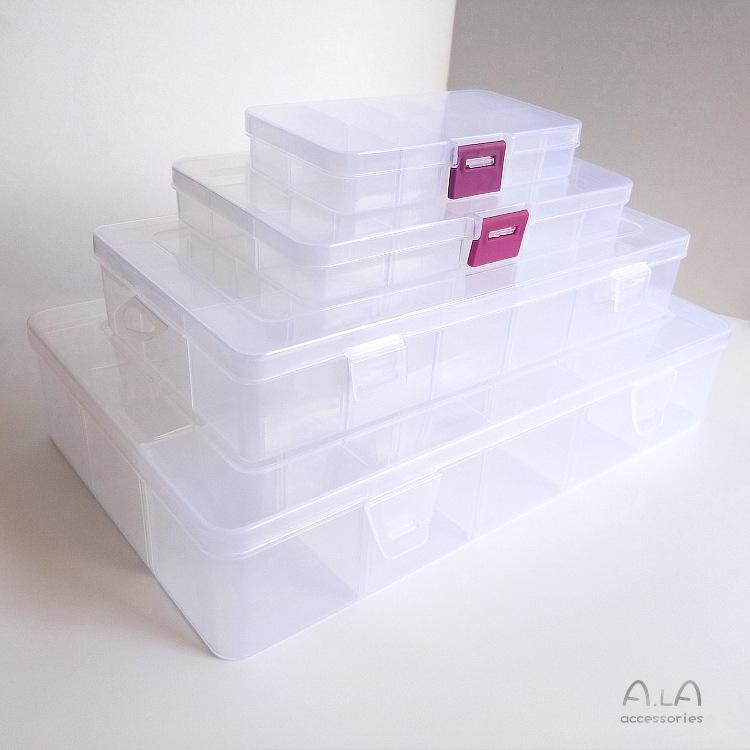 

Modular Transparent Storage Box for Jewelry and Accessories Small 10-grid 13x6.5cm 1 piece