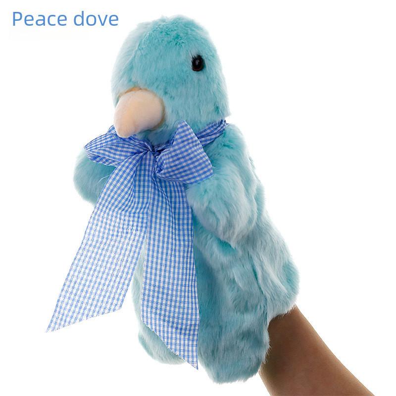 Long Cute Pigeon Fur Plush Animal Hand Puppet For Kids Interactive Playtime