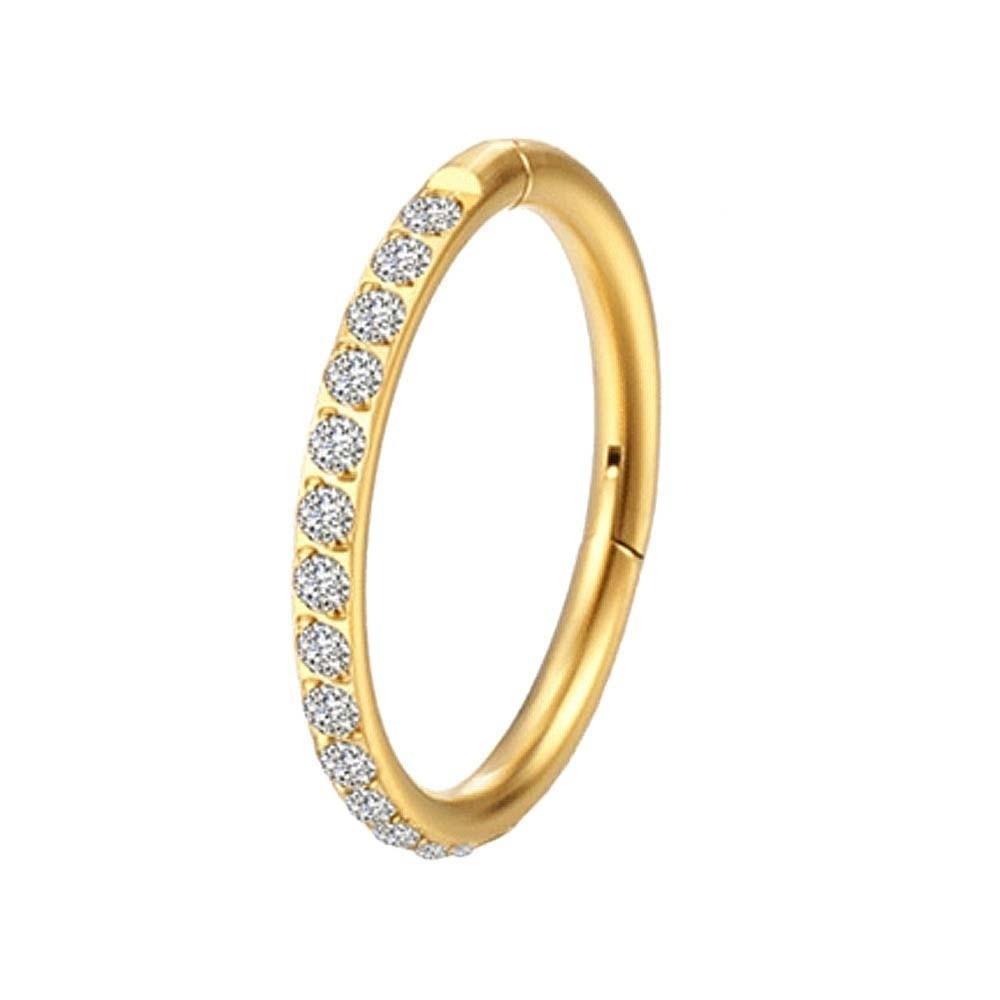 Titanium Golden Cartilage Earrings Shiny Piercing Lip Ring Elegant Rhinestone Nose Ring  Banquet
