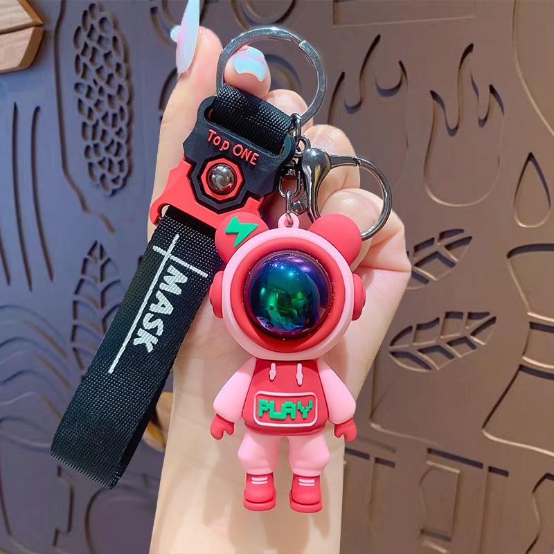 Cool Lightning Bear Keychain Pendant Cartoon Couple Doll Car Key Chain Bag Pendant Keychain Price excluding tax