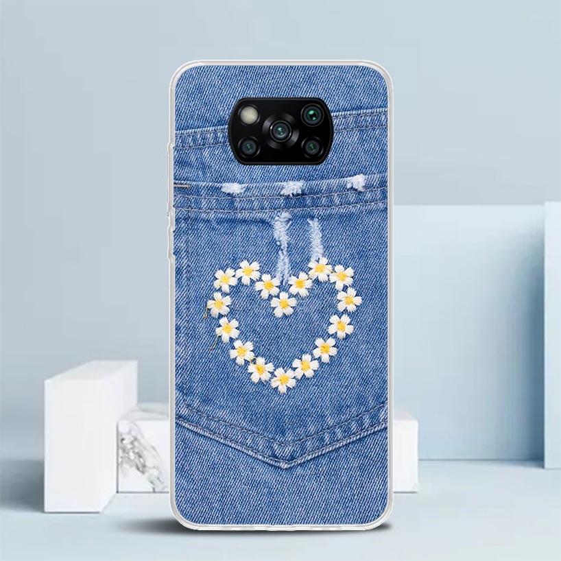 Jeans Cowboy Denim Printed Phone Case For Xiaomi Poco F7 Ultra X5 X6 X7 Pro M7 Redmi 15C 15 13C 13 12C 12 10C 10 10A 9 9C 9A 9T