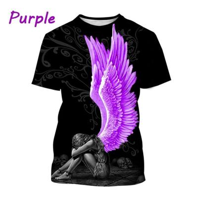 Summer New Angel 3D Printing T-shirt Fallen Angel Top Harajuku Style Casual Street T-shirt for Men and Women