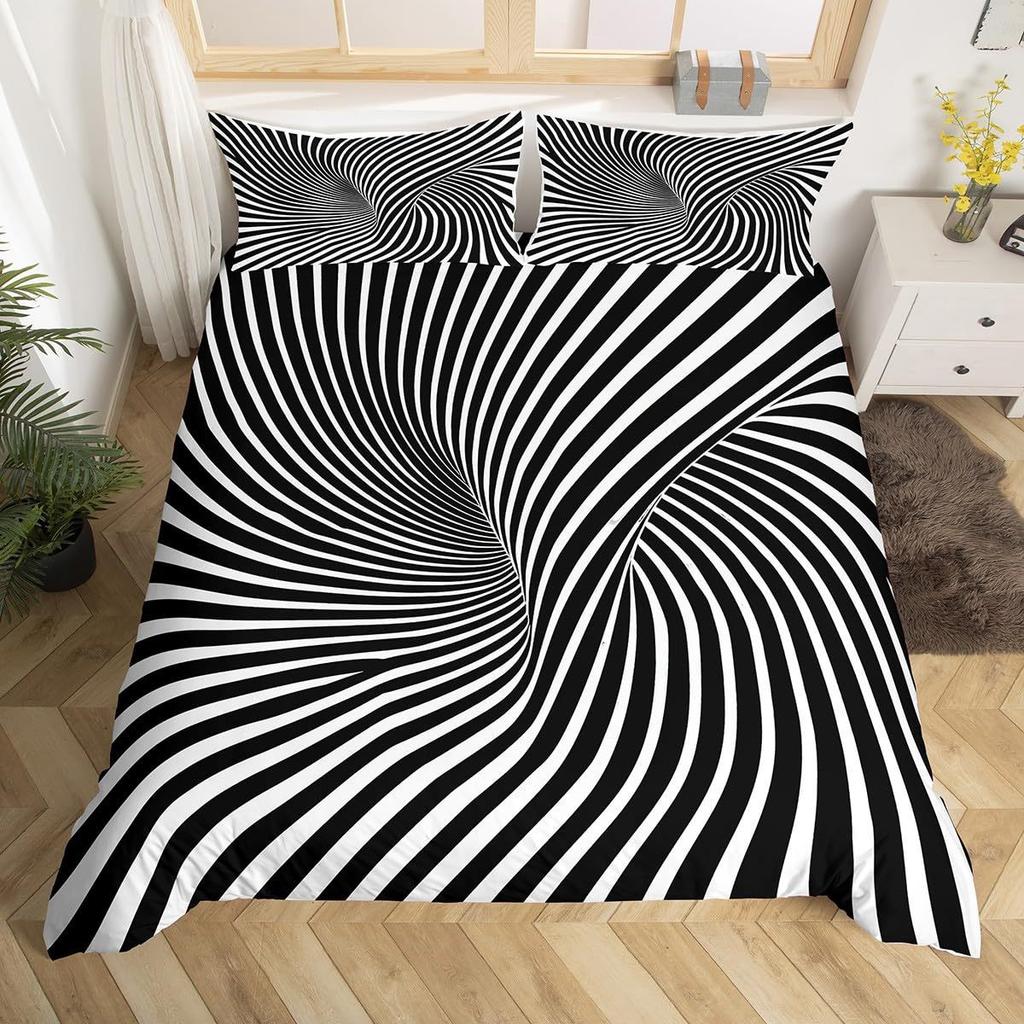 Black Hole 3D Duvet Set Psychedelic Geometric Pattern Digital Printing Bedding Three-Piece Set