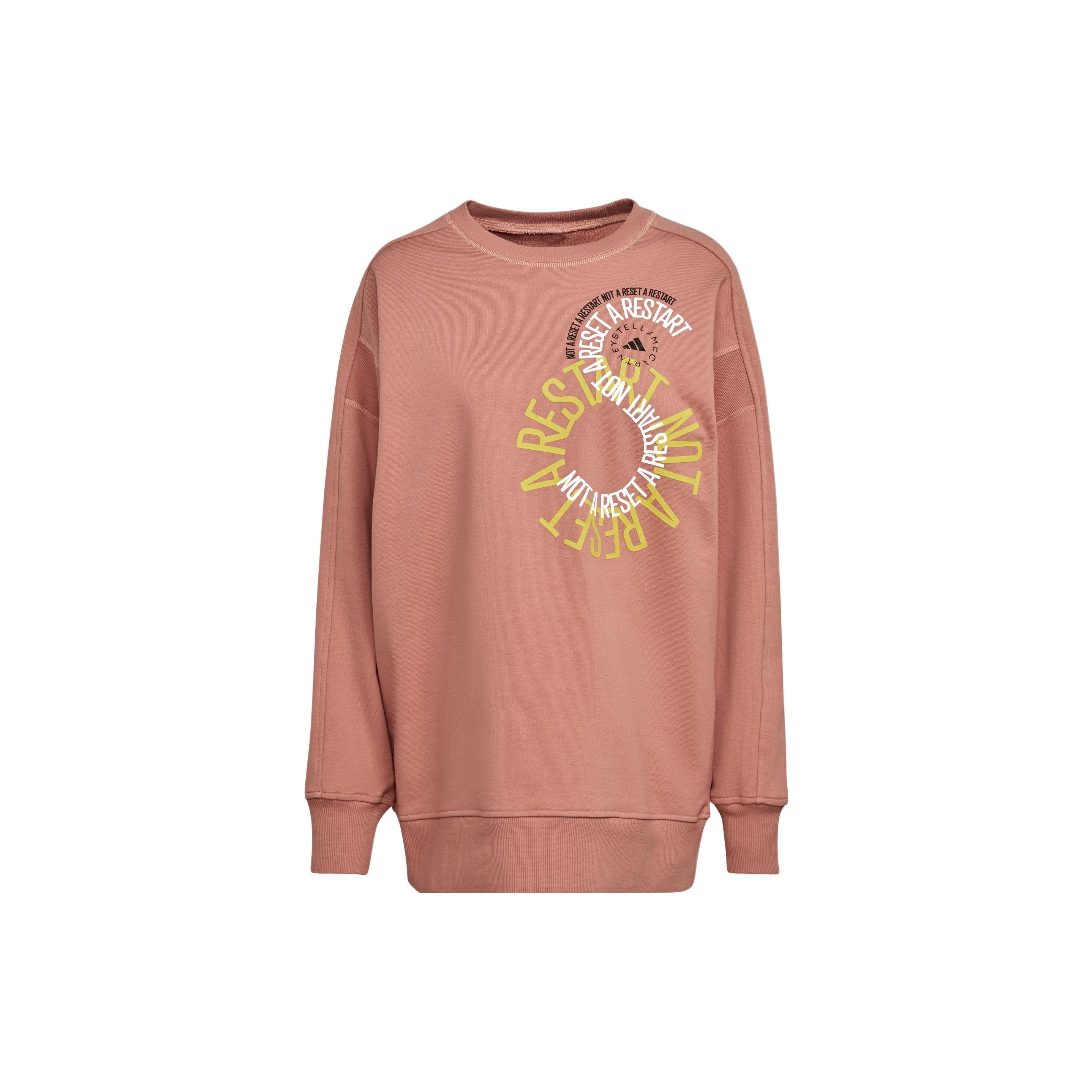 

Adidas X Stella Mccartney Sweatshirt With Front Letter Print Unisex Tops Red Brown IB5887 XXS