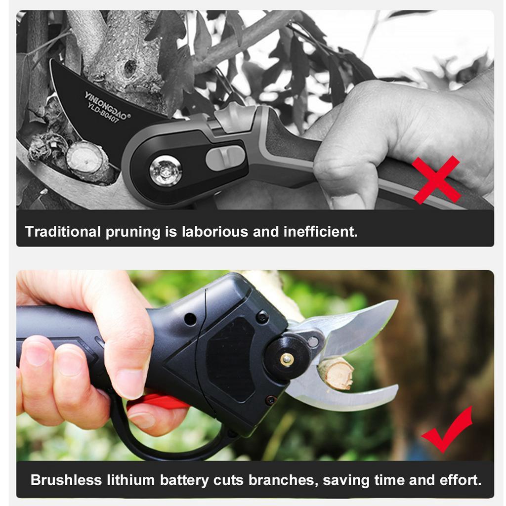 220W 98V Cordless Pruner Lithium-ion Pruning Shear 15000mAh Fruit Tree Bonsai Pruning Electric Tree Branches Cutter Landscaping