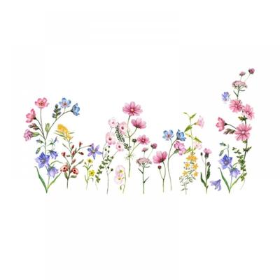 Blumen Wandsticker Kunst, Abnehmbare PVC Gartenaufkleber, Kinderzimmer, Kindertagesstätte, Klassenzimmer, Schlafzimmer Dekoration