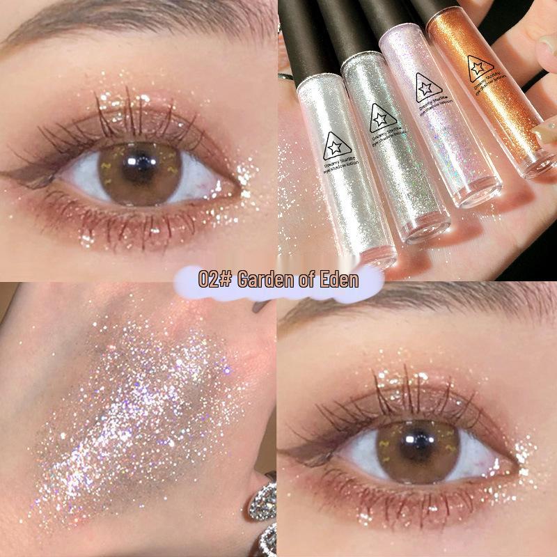 Gemon Star Diamond Liquid Eyeshadow: Fine Shimmer Highlighter with Glitter for Brightening and Pearlescent Under-eye Glow.