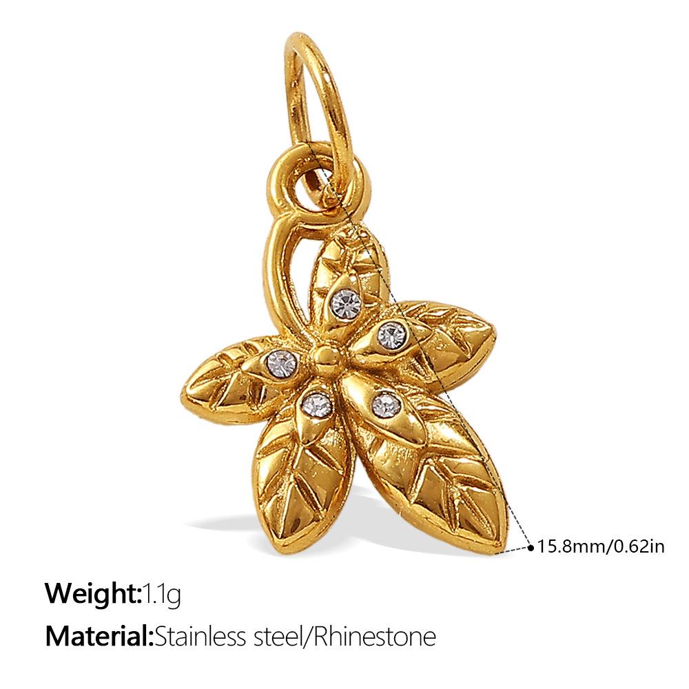 European and American creative gold mini DIY butterfly love pendant collection stainless steel plated 18K gold compact accessories