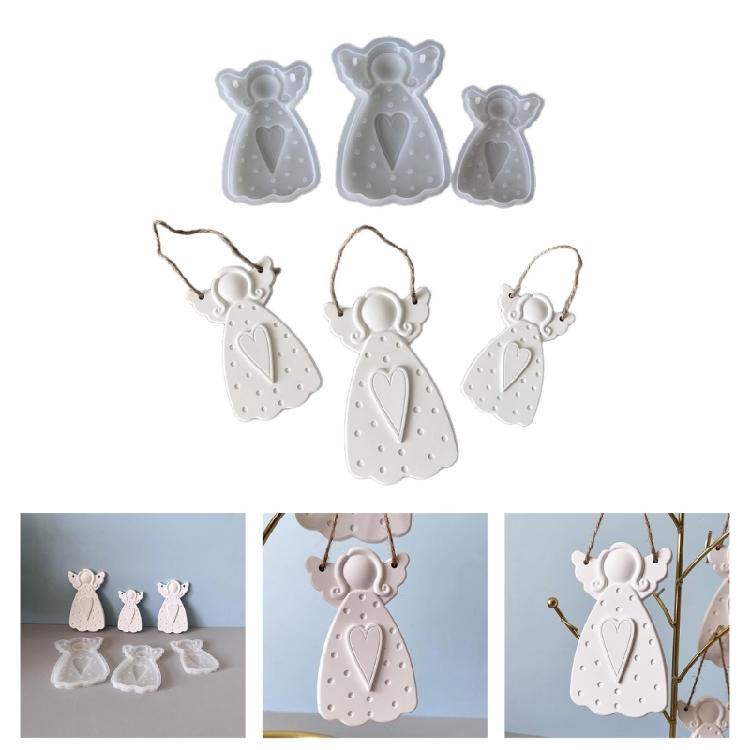 Heat Resistant Silicone Candle Mould With Girl Angelic Embossing for Handmade Gift Party Decoration