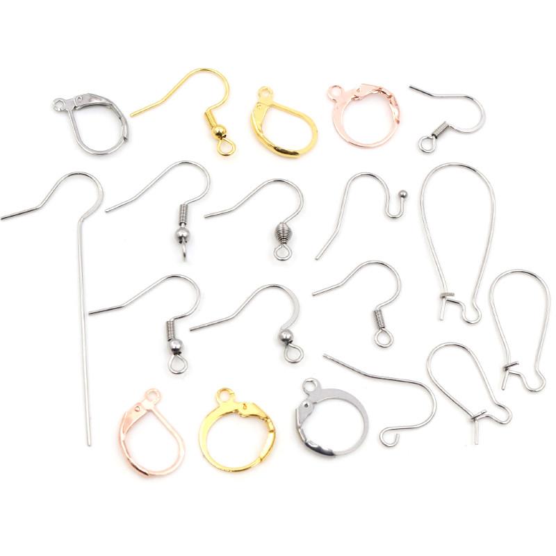 Gold Stainless Steel Hypoallergenic Earring Hooks Fish Earwire Earrings Clasps Earring Wires For Jewelry Making