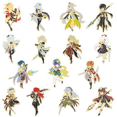 Creative Cute Cartoon Genshin Impact Metal Enamel Brooch Small Cute Fans Commemorative Badge Pin Jewelry Men Gift Accessories
