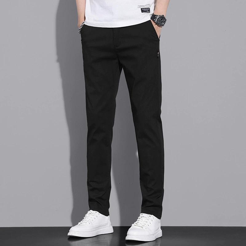 Men's Casual Pants Spring Summer Thin Business Straight Cotton Stretch Classic Work Trousers Korean Clothing