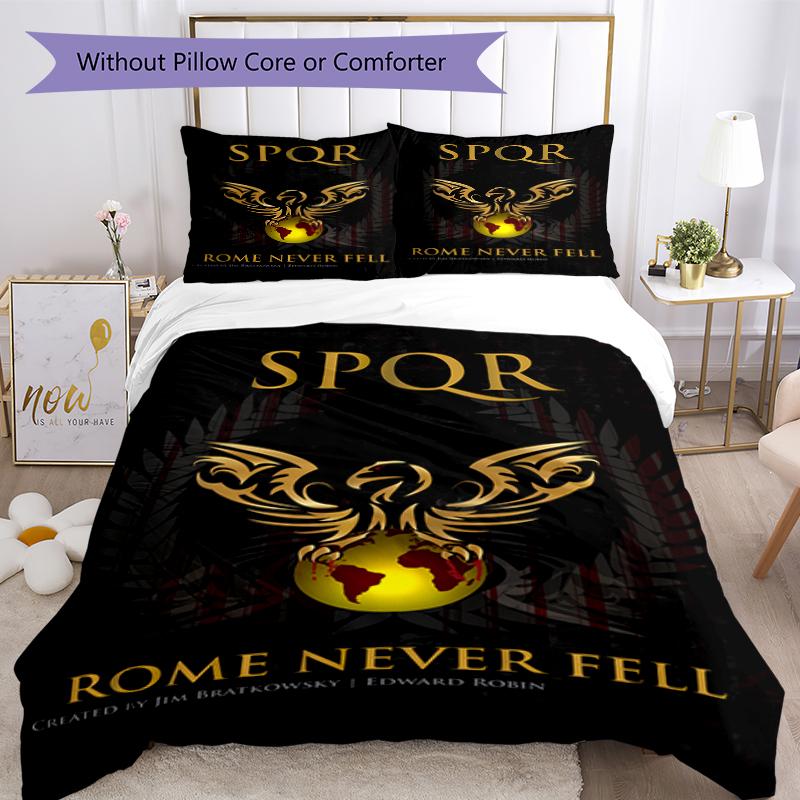 3pcs SPQR Roman Eagle1 pattern bedding set duvet cover set includes duvet cover &pillowcases, perfect all season bedroom decoration & gift