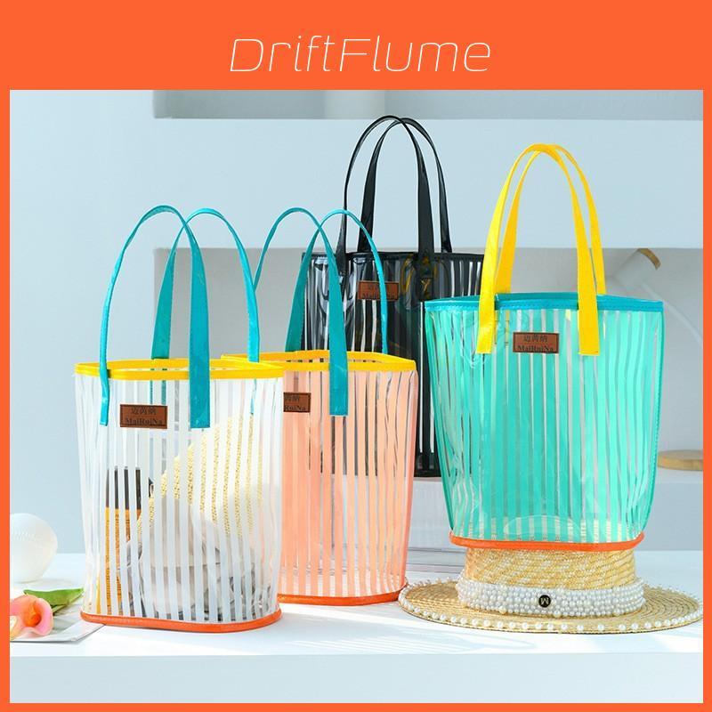 Pvc Transparent Tote Bag With Large Capacity For Beach And Swimming Pool Use