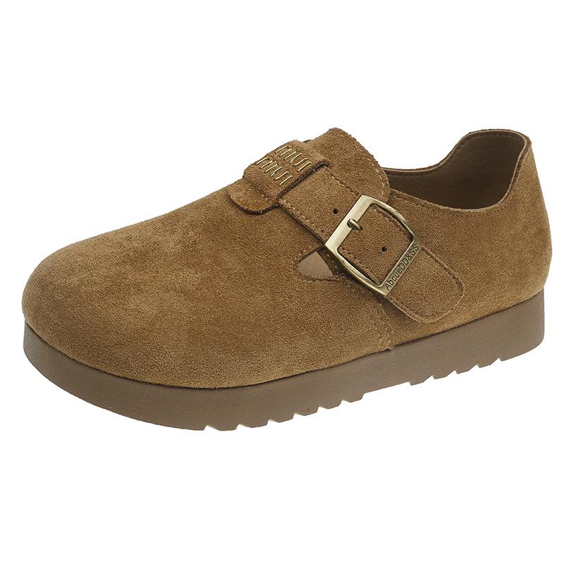 

[Внунее увеличение высоты 3 см] Натуральная кожа маленькая буква ретро ультрамягкая подошва Boken 2025 новая универсальная женская обувь Birkenstocks 40