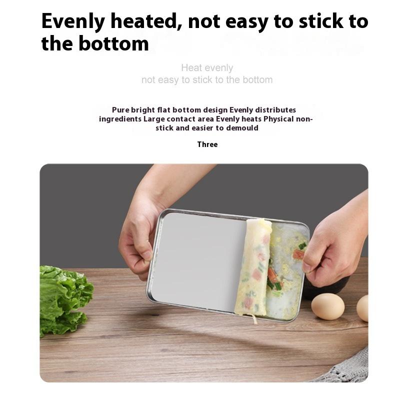 

1 шт. Бытовая нержавеющая стальная вермишельная тарелка утолщенная прямоугольная с плоским дном Liangpi тарелка для барбекю серебряный