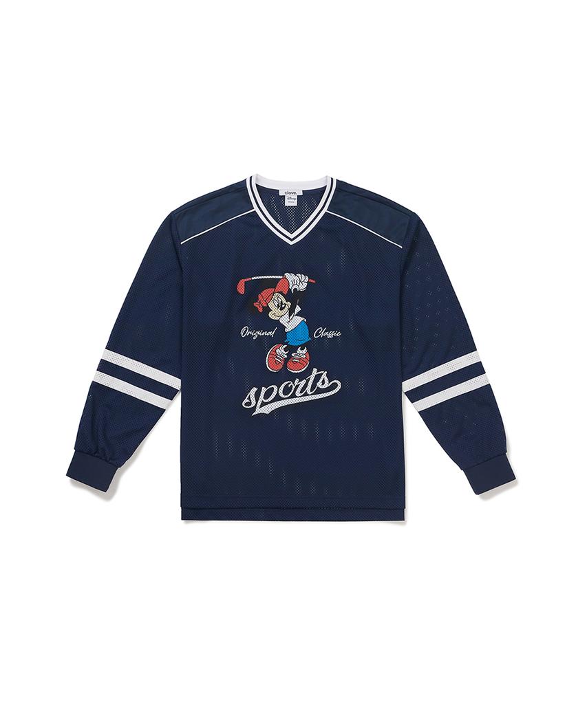 CLOVE [26Sm Clove] Mickey_Mesh T-Shirt (Navy)