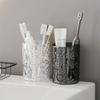 1pc-Wall Mounted Toothbrush Holder, Mouthwash Cup, No Drilling Required, Bathroom Organizer, Non-Electric, .Decorations