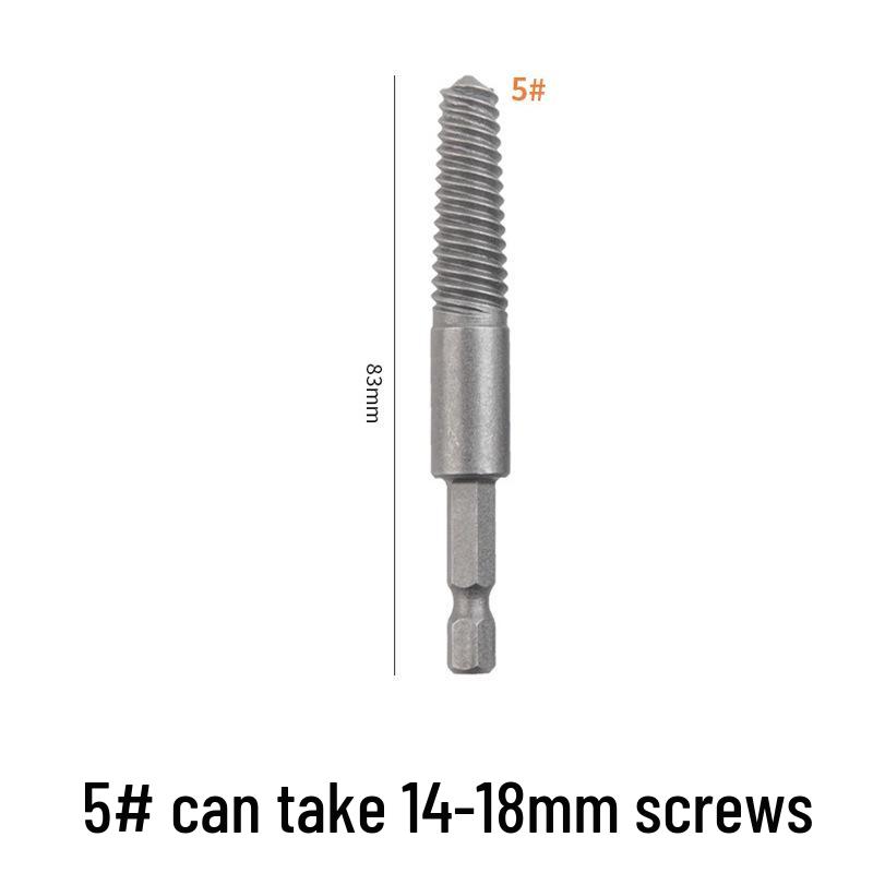 Hex Shank Screw Extractor: Fine Thread, Single Head, Reverse Thread for Stripped and Damaged Screws