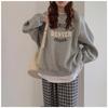 Fleece high-end crew neck sweater 2025 new letter printing loose ins women