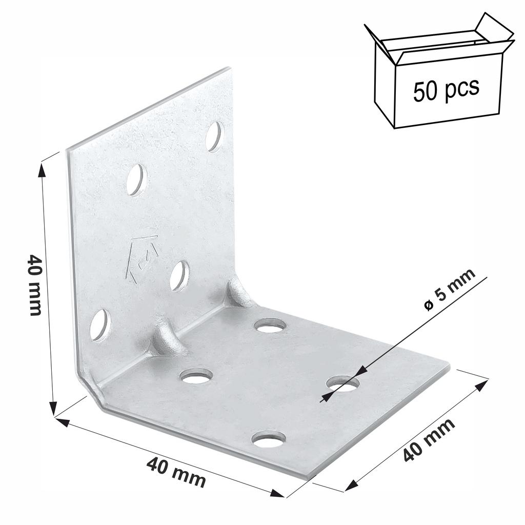 (z) Mounting angle processed KMP1 40x40x40x1.5 (50)