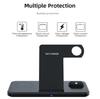 15W faltbares 4-in-1-Dual-Seat-QI-Wireless-Ladegerät für iPhone Samsung Schnellladestation für Apple Watch Airpods Pro