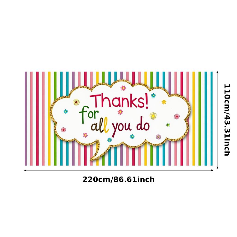 Thank You Banner Bold Font Appreciation Banner Flower Accents Thankful Banner for Employee Recognition Appreciation Party