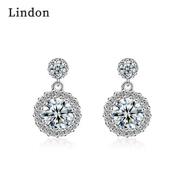 Lindon Boucles d'oreilles en alliage de cuivre zircon pour femme – Boucles d'oreilles pendantes cadeau de fête de mariage