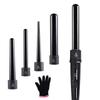 Professional Hot Curling Tool Curling Iron Wand Set Replaceable 5 in 1 Rotating Hair Curler