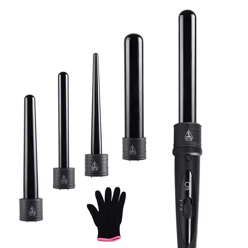 Professional Hot Curling Tool Curling Iron Wand Set Replaceable 5 in 1 Rotating Hair Curler