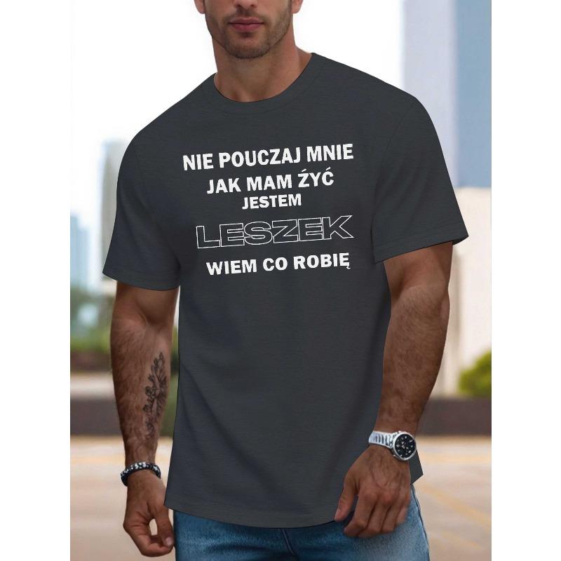 European Size Polish Name Of Person Male Print T Shirt, Tees for Men, Casual Short Sleeve T-shirt