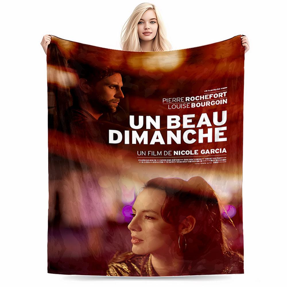 French Film Poster Design Blanket for All Seasons Blanket Lunch Break Throw Gift