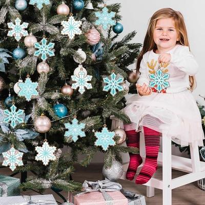 12-120PCS 2026 Snowflake Christmas DIY Decoration Hanging Ornament Gingerbread Man Flag Garland for Tree Holiday Scene Decor