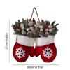 Twinkling Christmas Mitten Wreath Front Door Artificial Garland Holiday Wreath for Wall Window Fireplace Holiday Home Decor