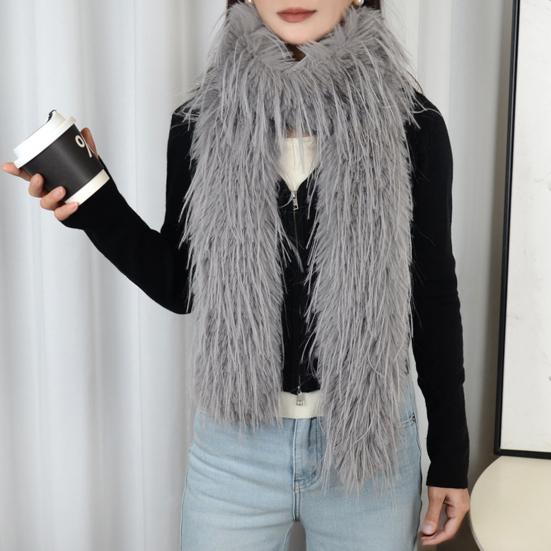 Women Scarf Solid Color Thickened Warm Winter Scarf Soft Touch Versatile Long Scarf Versatile Fashion Accessory