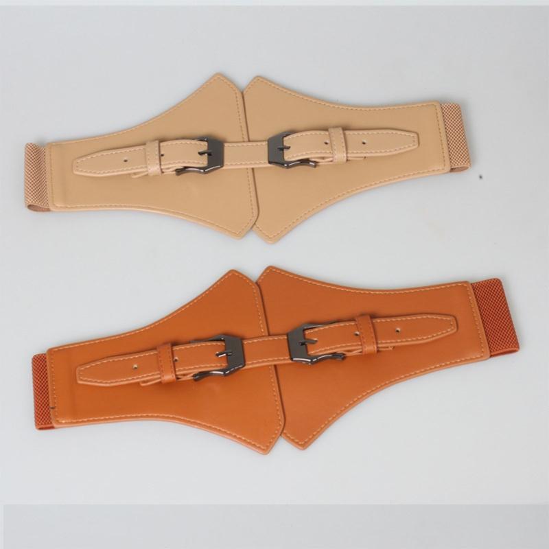 Corset PU Leather Cummerbunds Strap Belts for Women Banquet Elastic Tight High Waist Slimming Body Shaping Girdle Belt