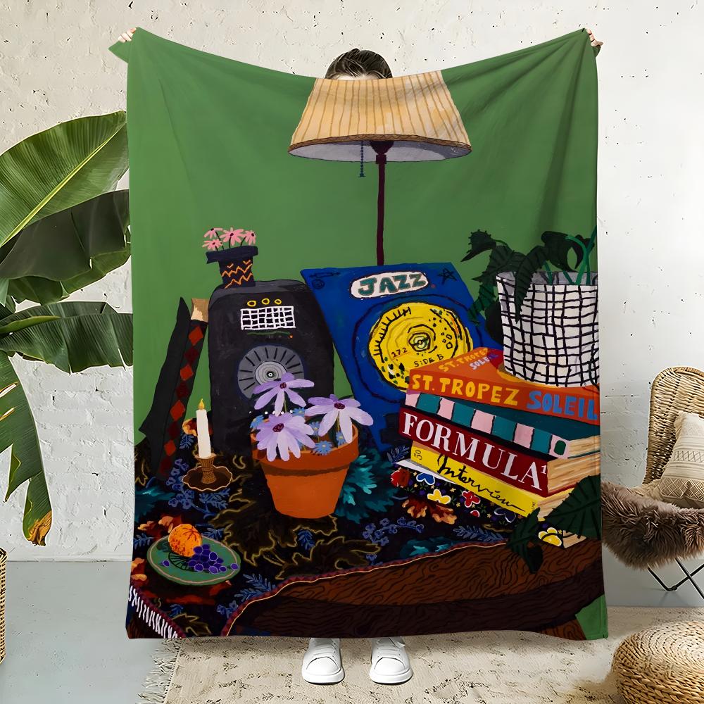 Artist A-AndrewCooper Throw Flannel Throw Blanket,Bed Home Office Nap Blanket Travel,Camping,Picnic Blanket Soft Decor 75x90cm