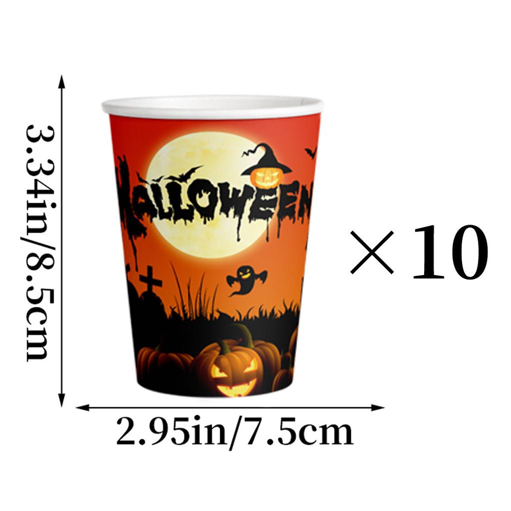 Halloween Ghost Festival Party Decoration Plate Pulling Flag Banner Honeycomb Ball Scarecrow Pumpkin Paper Cup Plate