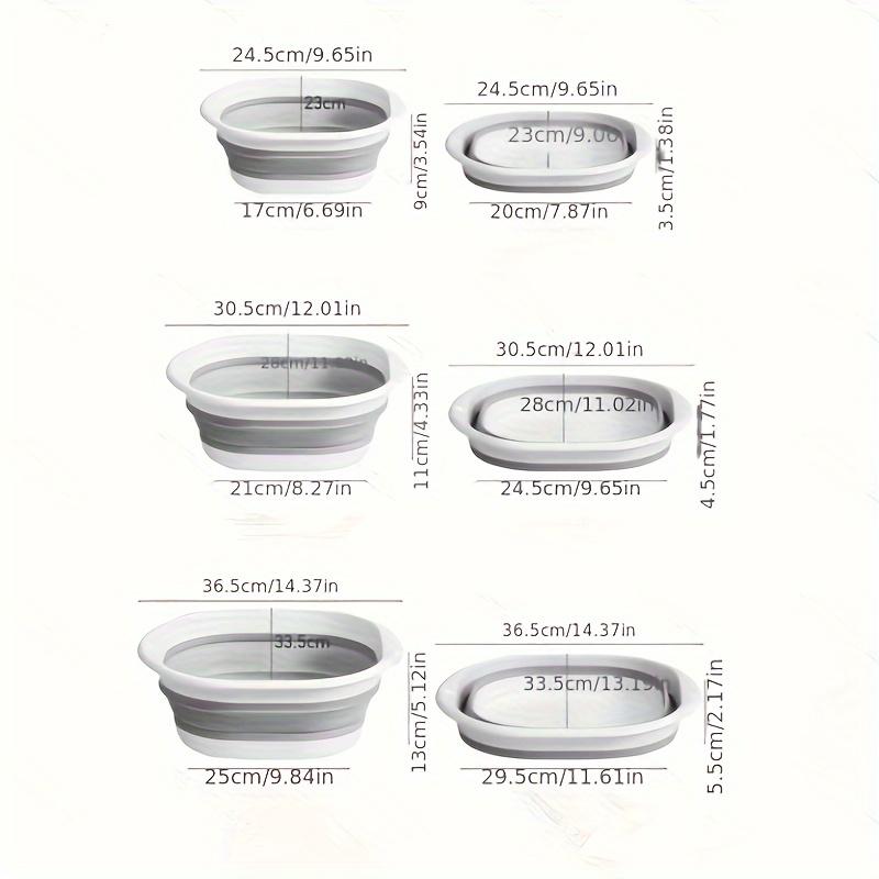 3-teiliges faltbares und praktisches Becken. Waschen Sie Ihr Gesicht, waschen Sie Gemüse, waschen Sie Unterwäsche, baden Sie Ihre Füße. Ein Becken kann mehrfach verwendet werden.