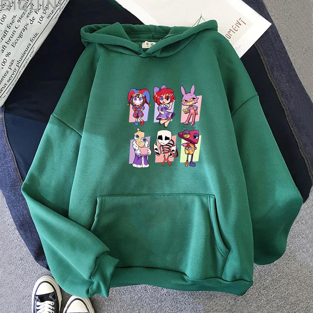 Multicolor Amazing Digital Circus Hoodies Women Harajuku Kawaii Pomni Jax Gangle Kinger Zooble Ragatha Tops Hooded Sweatshirts