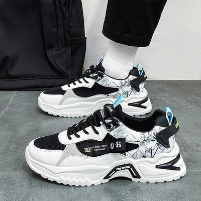 New Platform Running Sneakers Spring Youth Breathable Men's Shoes Heightened Mesh Dad Shoes