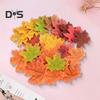200Pcs Artificial Maple Leaf Realistic Fake Silk Colorful Fall Maple Leaves Decoration Halloween Party Thanksgiving Day Autumn Festival Decor Photo