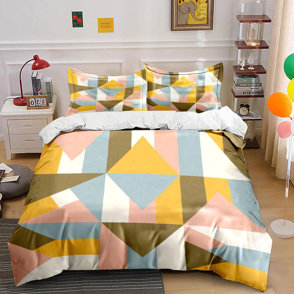 Geometric triangles and diamonds. Bedding sets Duvet cover sets Duvet covers Pillowcases(1*Duvet Cover 2*Pillowcases without duvet insert)