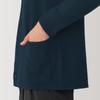 MUJI Men's Washable Milan Rib Knit Shirt Cardigan, Dark Navy, Size S (AA0RPA4A)